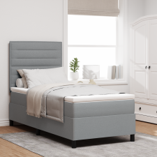 vidaXL Box Spring Ágy Matrac & LED Szürke 80x200 cm Szövet ágy és ágykellék