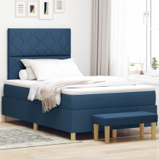 vidaXL Box Spring ágy matrac & pad Kék 120x200 cm Szövet ágy és ágykellék