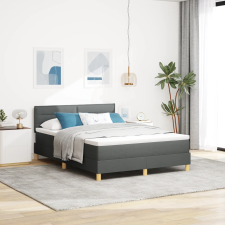 vidaXL Box Spring Ágy Matrac Szürke 140x200 cm Szövet ágy és ágykellék