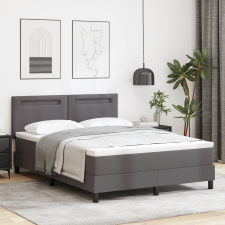 vidaXL Box Spring ágy matrac szürke 160x200 cm műbőr ágy és ágykellék