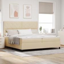 vidaXL Box Spring Ágy Matracal Bézs 200x200 cm Szövet ágy és ágykellék