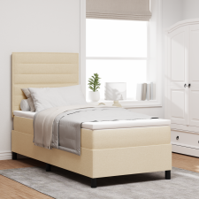 vidaXL Box Spring Ágy matraccal Bézs 90x200 cm Szövet ágy és ágykellék