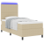 vidaXL Box Spring Ágy Matraccal Bézs Kordbársony 90 x 200 cm Box Spring (3337630)
