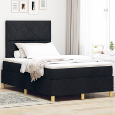 vidaXL Box Spring Ágy matraccal és LED fekete 120x190 cm szövet ágy és ágykellék