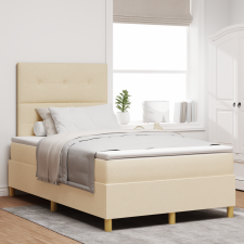 vidaXL Box Spring Ágy Matraccal és LED Krém 120x190 cm Szövet ágy és ágykellék