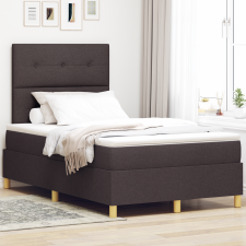 vidaXL Box Spring ágy matraccal és LED világítással, sötétbarna 120x190 cm szövet ágy és ágykellék