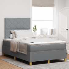 vidaXL Box Spring Ágy matraccal és LED világítással világosszürke 120x200 cm szövet ágy és ágykellék