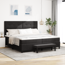 vidaXL Box spring ágy matraccal és paddal, fekete, 200x200 cm, bársony ágy és ágykellék