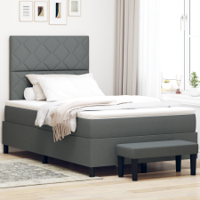 vidaXL Box Spring ágy matraccal és paddal sötétszürke 120x200 cm ágy és ágykellék