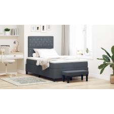 vidaXL Box Spring ágy matraccal és paddal, Sötétszürke 120x200 cm Bársony ágy és ágykellék