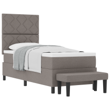 vidaXL Box Spring Ágy matraccal és paddal Taupe 80x200 cm Szövet (3344104) ágy és ágykellék