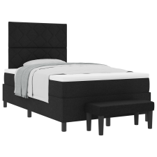 vidaXL Box Spring Ágy Matraccal és Padossal Fekete 120x200 cm Szövet (3344137) ágy és ágykellék