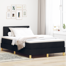 vidaXL Box Spring Ágy Matraccal Fekete 120x200 cm Szövet ágy és ágykellék
