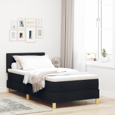 vidaXL Box Spring Ágy matraccal Fekete 90x200 cm Szövet ágy és ágykellék