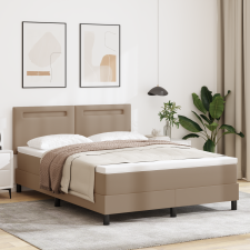vidaXL Box Spring Ágy matraccal Kávé 140x200 cm Műbőr ágy és ágykellék