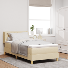 vidaXL Box Spring Ágy Matraccal Krém 90x200 cm Anyag ágy és ágykellék