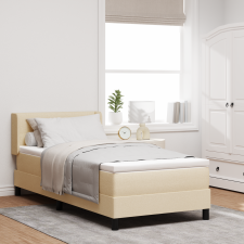 vidaXL Box Spring Ágy Matraccal Krém 90x200 cm Szövet ágy és ágykellék