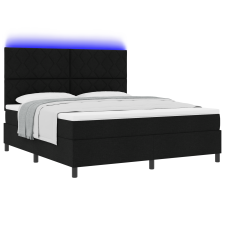 vidaXL Box Spring Ágy Matraccal & LED Fekete 180x200 cm Szövet (3342965) ágy és ágykellék