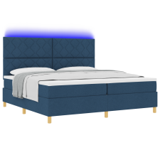 vidaXL Box Spring Ágy Matraccal & LED Kék 200x200 cm Szövet (3343207) ágy és ágykellék