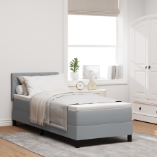 vidaXL Box Spring Ágy Matraccal & LED Világosszürke 80x200 cm Szövet ágy és ágykellék