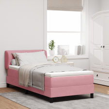 vidaXL Box Spring Ágy Matraccal Rózsaszín 80x200 cm Bársonyos ágy és ágykellék