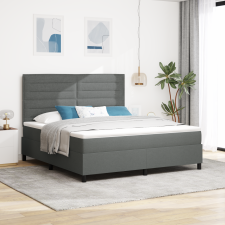 vidaXL Box Spring Ágy Matraccal Sötét Szürke Szuper King Szövet ágy és ágykellék