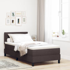 vidaXL Box Spring Ágy matraccal Sötétbarna 90x200 cm Szövet ágy és ágykellék