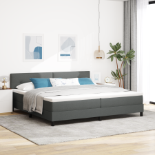 vidaXL Box Spring Ágy Matraccal Sötétszürke 200x200 cm Textil ágy és ágykellék