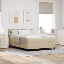 vidaXL Box Spring Ágy matraccal világos zöld szürke 140x200 cm kordbársony szövet ágy és ágykellék