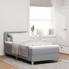 vidaXL Box Spring Ágy matraccal világosszürke 100x200 cm szövet ágy és ágykellék