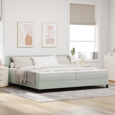 vidaXL Box Spring Ágy Matraccal Világosszürke 200x200 cm Bársony ágy és ágykellék