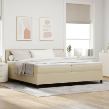 vidaXL Box Spring Ágy Matrachoz Világos Zöld Szürke 200x200 cm Kordbársony ágy és ágykellék