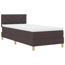 vidaXL Box Spring Ágy Matrackal & LED Sötétbarna 100x200 cm Szövet (3342495) ágy és ágykellék