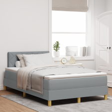 vidaXL Box Spring Ágy Matracokkal Világosszürke 120x200 cm Szövet ágy és ágykellék