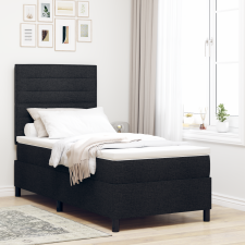 vidaXL Box Spring Ágy Mattal Fekete 80x200 cm Szövet ágy és ágykellék