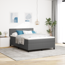 vidaXL Box Spring Ágy Mattal & LED Fénnyel Szürke 140x200 cm Bársony ágy és ágykellék