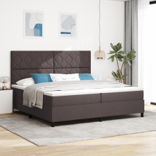 vidaXL Box Spring Ágy Mattal Sötétbarna 200x200 cm Szövet ágy és ágykellék