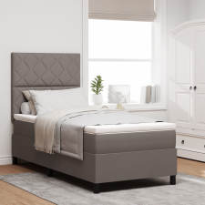 vidaXL Box Spring Ágy Mattal Taupe 100x200 cm Szövet ágy és ágykellék