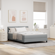 vidaXL Box Springszönyeg Mattal Világosszürke 160x200 cm Szövet ágy és ágykellék