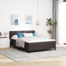 vidaXL Boxrugós ágy fejtámlával Sötét Barna 140 x 200 cm Szövet és hab ágy és ágykellék