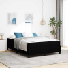 vidaXL Boxrugós ágy Fekete 140 x 200 cm Szövet, Mérnöki Fa