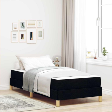 vidaXL Boxrugós ágy Fekete, barna 90 x 190 cm Szövet, Mérnöki Fa ágy és ágykellék