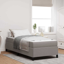vidaXL Boxrugós ágy Krém, Fekete 90 x 200 cm Szövet, Mérnöki Fa ágy és ágykellék