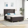 vidaXL Boxrugós ágy LED szalagokkal Barna 160 x 200 cm szövet