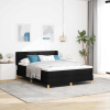 vidaXL Boxrugós ágy matracmal Fehér és fekete 140 x 190 cm szövet