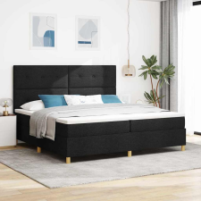 vidaXL Boxrugós ágy matracmal fejtámlával Fekete 200 x 200 cm szövet ágy és ágykellék