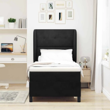 vidaXL Boxrugós ágy matracmal fejtámlával Fekete 200 x 80 cm Bársony ágy és ágykellék