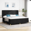 vidaXL Boxrugós ágy matracmal Fekete 200 x 200 cm szövet