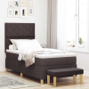 vidaXL Boxrugós ágy matracmal Sötét Barna 90 x 190 cm szövet