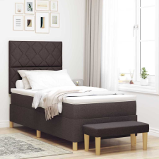 vidaXL Boxrugós ágy matracmal Sötét Barna 90 x 190 cm szövet ágy és ágykellék